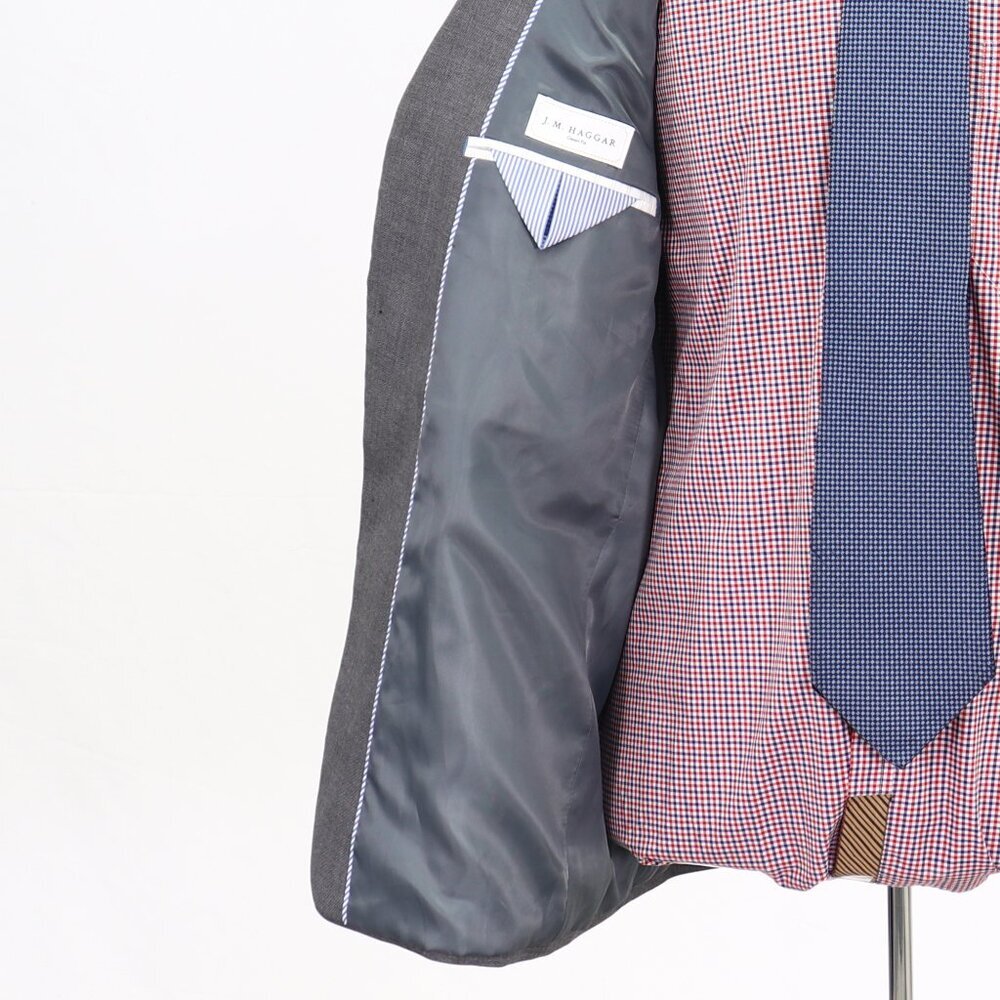 Haggar 42R Gray Solid 2-Button Sport Coat Blazer Jacket G751 - Picture 9 of 11